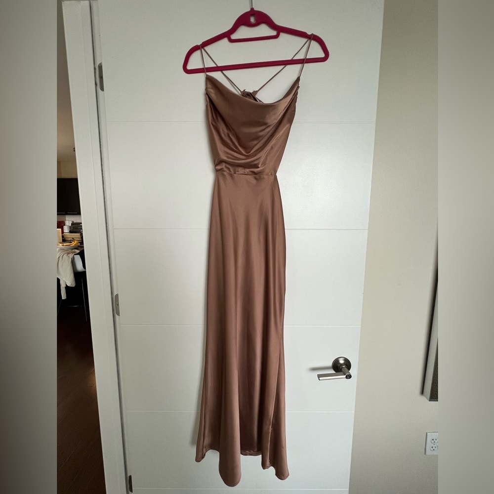 Bobbles and Lace Silk Bronze Dress